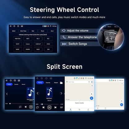 Android 13 autoradio 1 DIN draadloze CarPlay Android Auto, Podofo 9-inch touchscreen 4G+64G radio Bluetooth 5.0 FM/RDS GPS HiFi EQ WiFi stuurwielbediening achteruitrijcamera