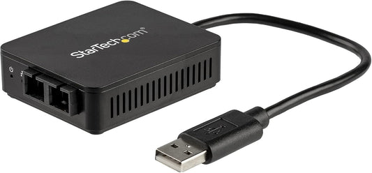 StarTech.com USB naar Glasvezel Converter - 100Mbps - USB 2.0 naar Fiber Optic Netwerk Adapter - 100Base-FX SC (Female) Duplex Multimode Fiber/MMF Compatibel - 2Km - Compacte USB naar Fiber LAN