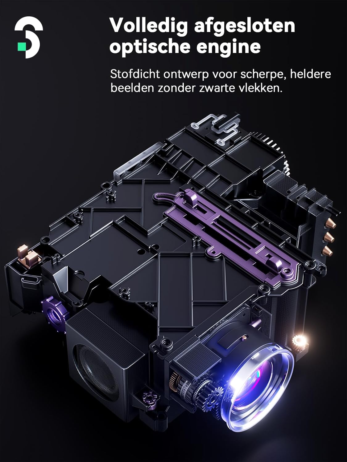 SOOMFON Smart Beamer 4K thuisbioscoop, kleine beamer voor mobiele telefoon, autofocus en trapeziumcorrectie, mini-projector met wifi en Bluetooth met Fire Stick/Smartphone/PS5/thuisbioscoop/outdoor