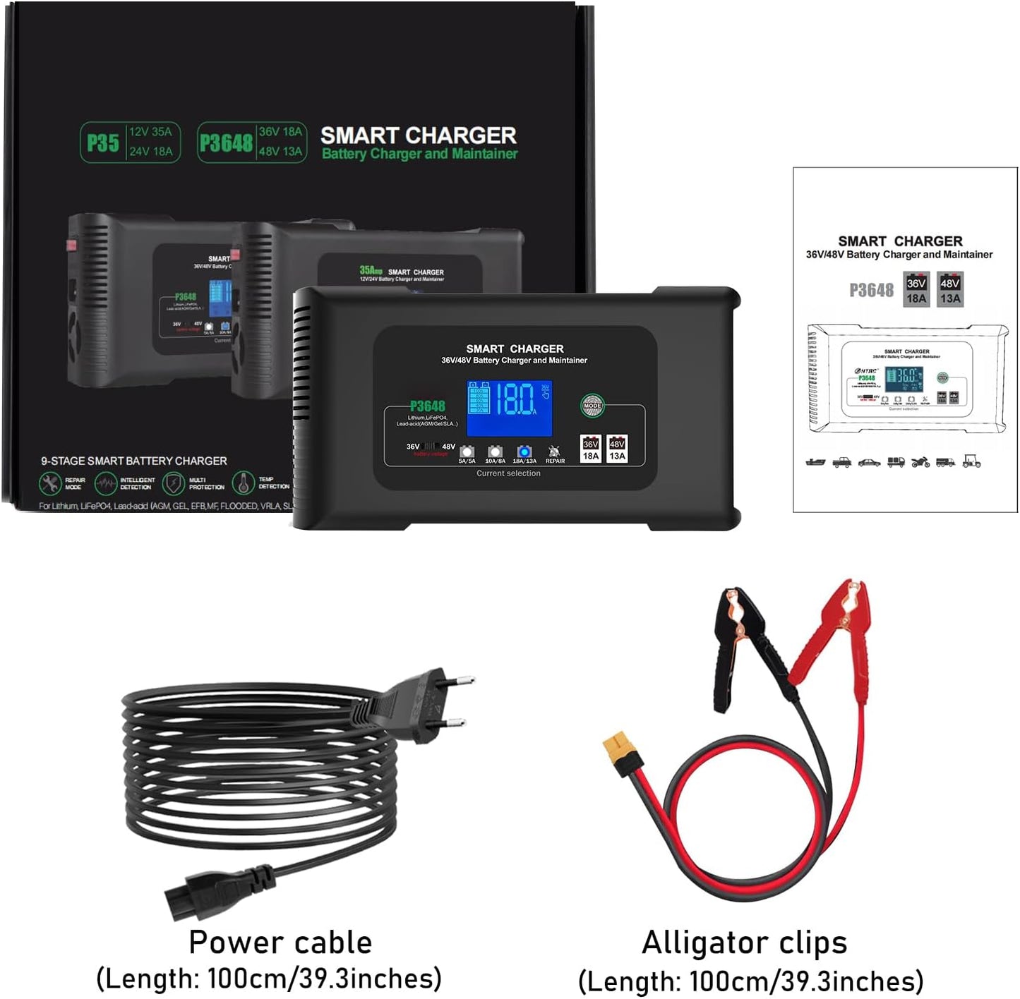 Acculader – Batterijlader – Oplader – Accuoplader – Voertuiglader – Intelligent Automatisch Laden – Reparatiemodus Sulfatering Tegen