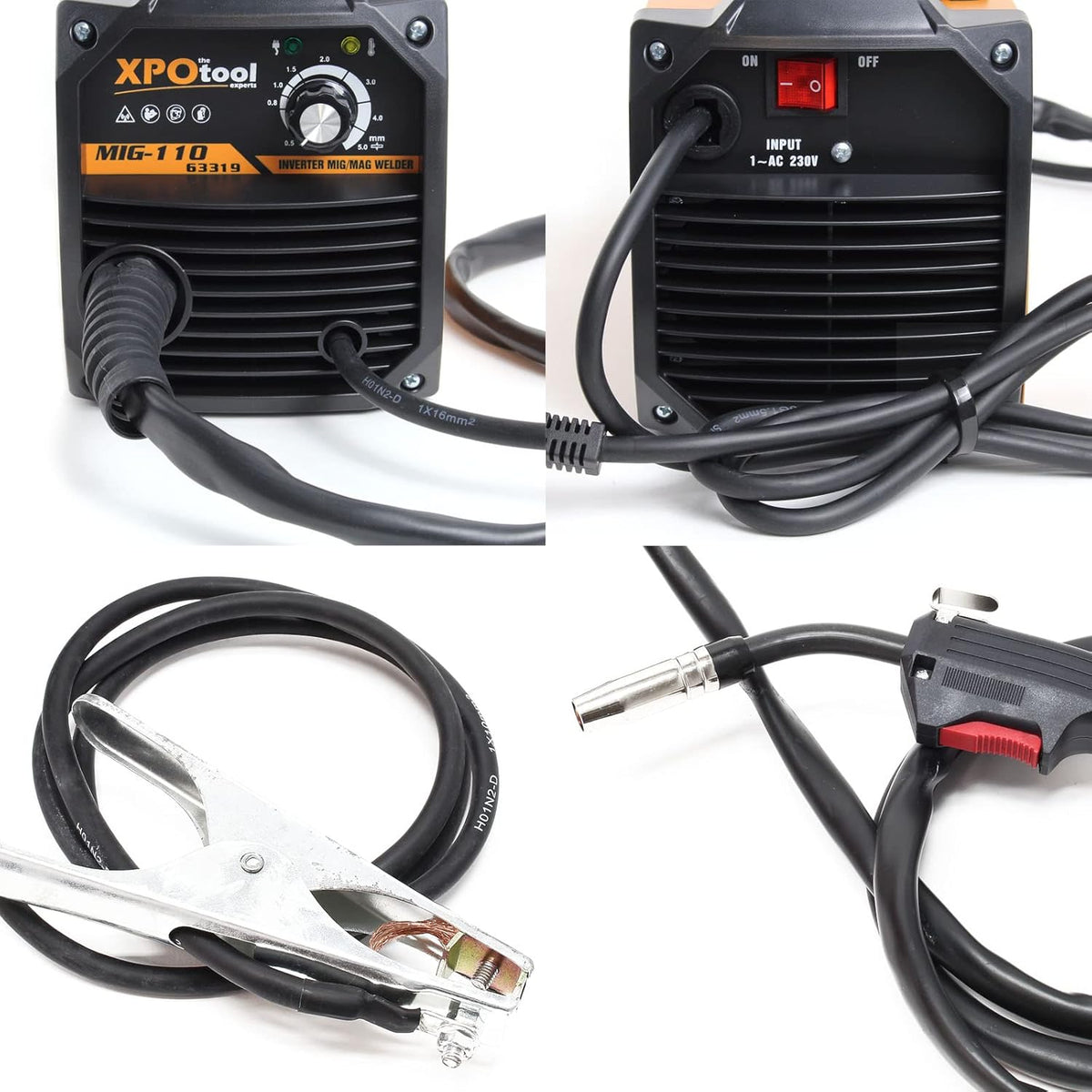 XPOtool MIG100 Inverter lasmachine zonder gas, lasapparaat met draadaanvoer, lasmodule voor gevulde draad en IGBT, inclusief accessoires voor lassen