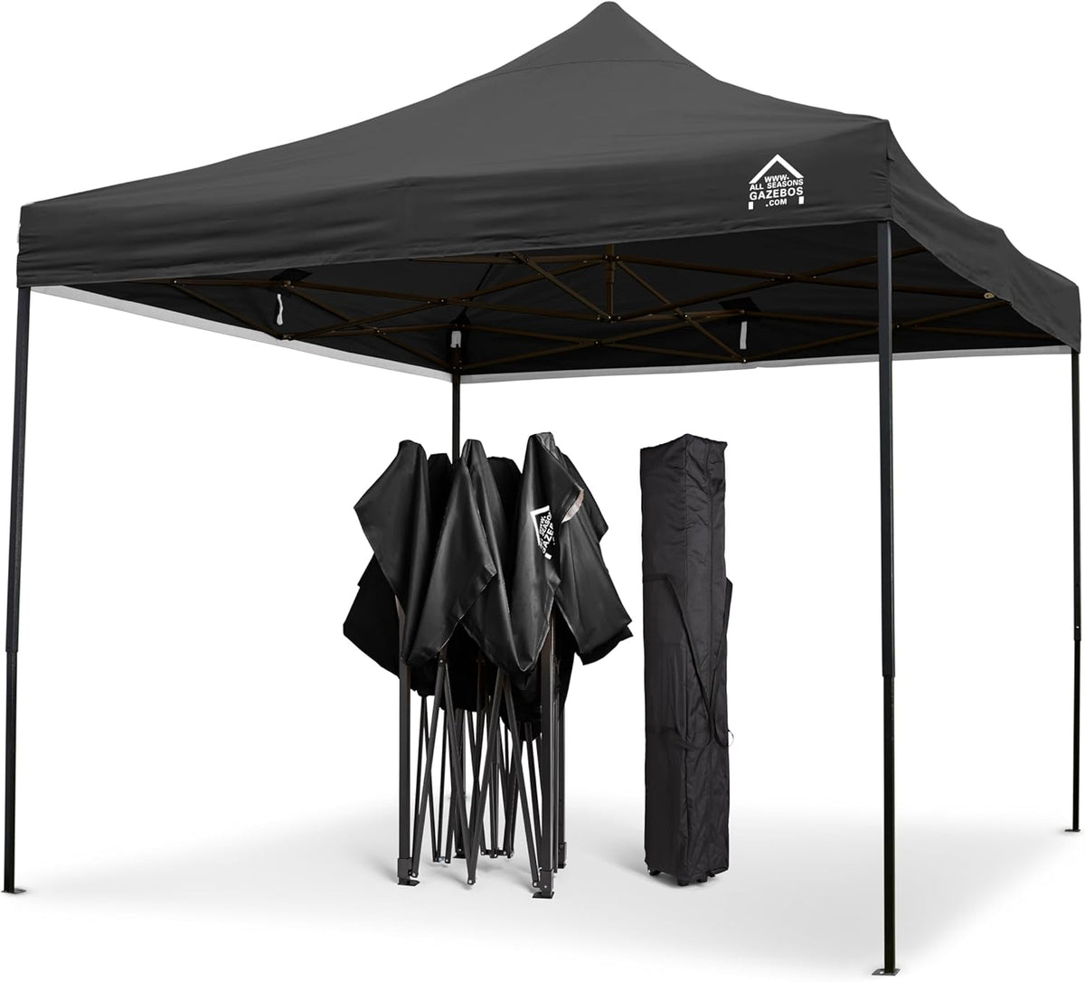 All Seasons Gazebos 3x3m Heavy Duty Volledig Waterdicht Pop Up Gazebo Met Accessoireset - Zwart