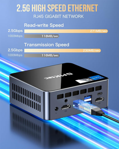 GMKtec Mini PC Intel Core i7-1185G7 (up to 4.8 GHz) 32GB DDR4 1TB SSD Desktop Mini Computers WiFi 6, BT 5.2/ DP, HDMI/RJ45 2.5G/USB4.0