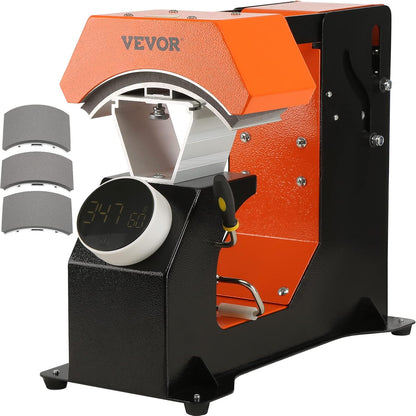 VEVOR 3-in-1 petpers, warmtepers, 16,3 x 8 cm, transferpers met 3 padmaten 16,8 x 7 cm, 16,8 x 9,8 cm, 15,5 x 7,6 cm, tijd- en temperatuurregelaar