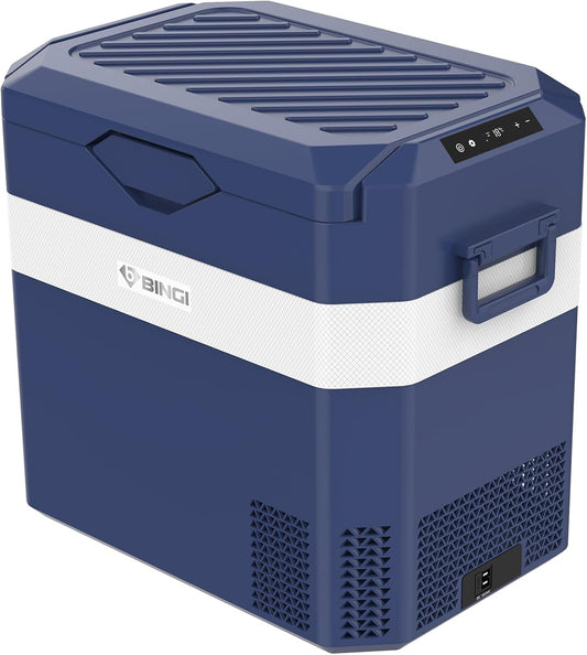 BINGI Compressor Koelbox, 38 Liter Draagbare Auto Koelkast, 12/24 V DC en 230 V AC voor Auto, Vrachtwagen, Camping, Camper en Stopcontact