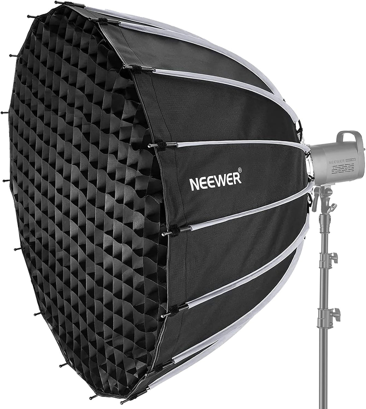 Parabolische Softbox – Softbox – Studio Softbox – Fotografie Softbox – Bowens Softbox – 120 Cm – Quick Release In Minder Dan 15 Seconden – Inclusief 2 Diffusers En Honingraatrooster