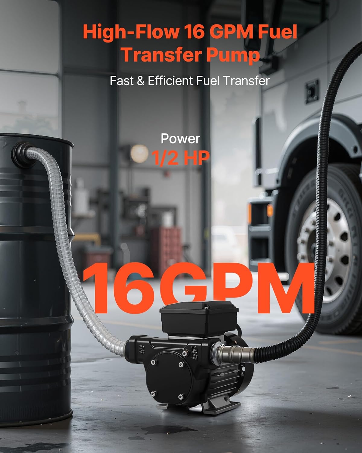 Brandstoftransferpomp – Dieseltransferpomp – Dieselpomp – Brandstofpomp – Oliepomp – 230 V Elektrisch – 60 l/min Met Automatische Uitschakeling