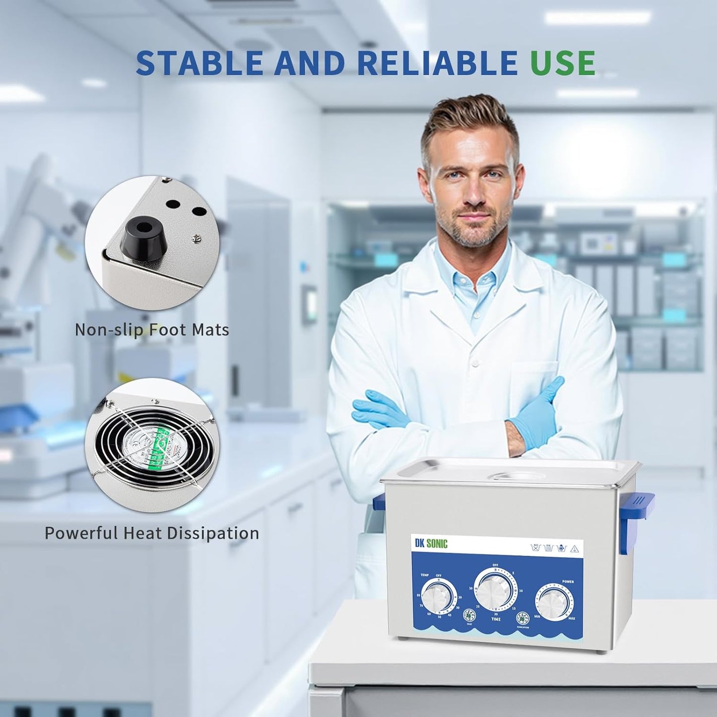 DK SONIC Industriële Ultrasone Reiniger, 4L, 120W, Ultrasone Sieradenreiniger met Instelbare Functie, Timer en Verwarming voor Munten, Brillen, Halskettingen, Horloges (Inclusief Mand)