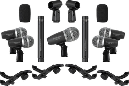 7-Delige Drum Microfoonset – Drum Microfoon Set – Drumset Microfoon – Opname Microfoonset – Percussie Microfoonset – Compacte Microfoons Voor Nauwkeurige Plaatsing – Inclusief Stevige Aluminium Koffer