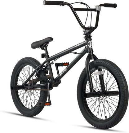 AVASTA Hesper 20 inch kinderfiets, Freestyle BMX, met 4 pegs, fietsen voor 6-14 jaar oude jongens en beginners, zwart