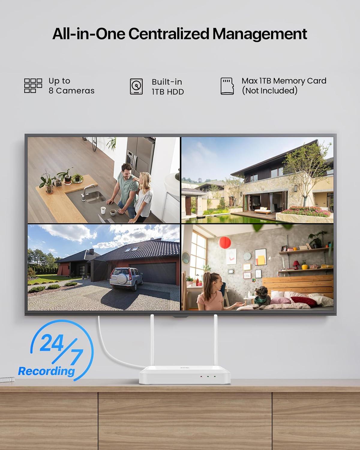 Bewakingscamera Set – Beveiligingscamera – Surveillance Camera – CCTV Camera – Wifi Camera – 5MP 3K Resolutie – 360° Pan & Tilt Met Kleur Nachtzicht