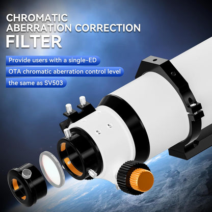 Svbony SV48P 102F6.5 Refractor Telescope, FMC Green Coated Lens Achromatic Glass Telescope OTA, 2.5" RAP Dual Speed Focuser Telescope for Visual Observation - QUORE