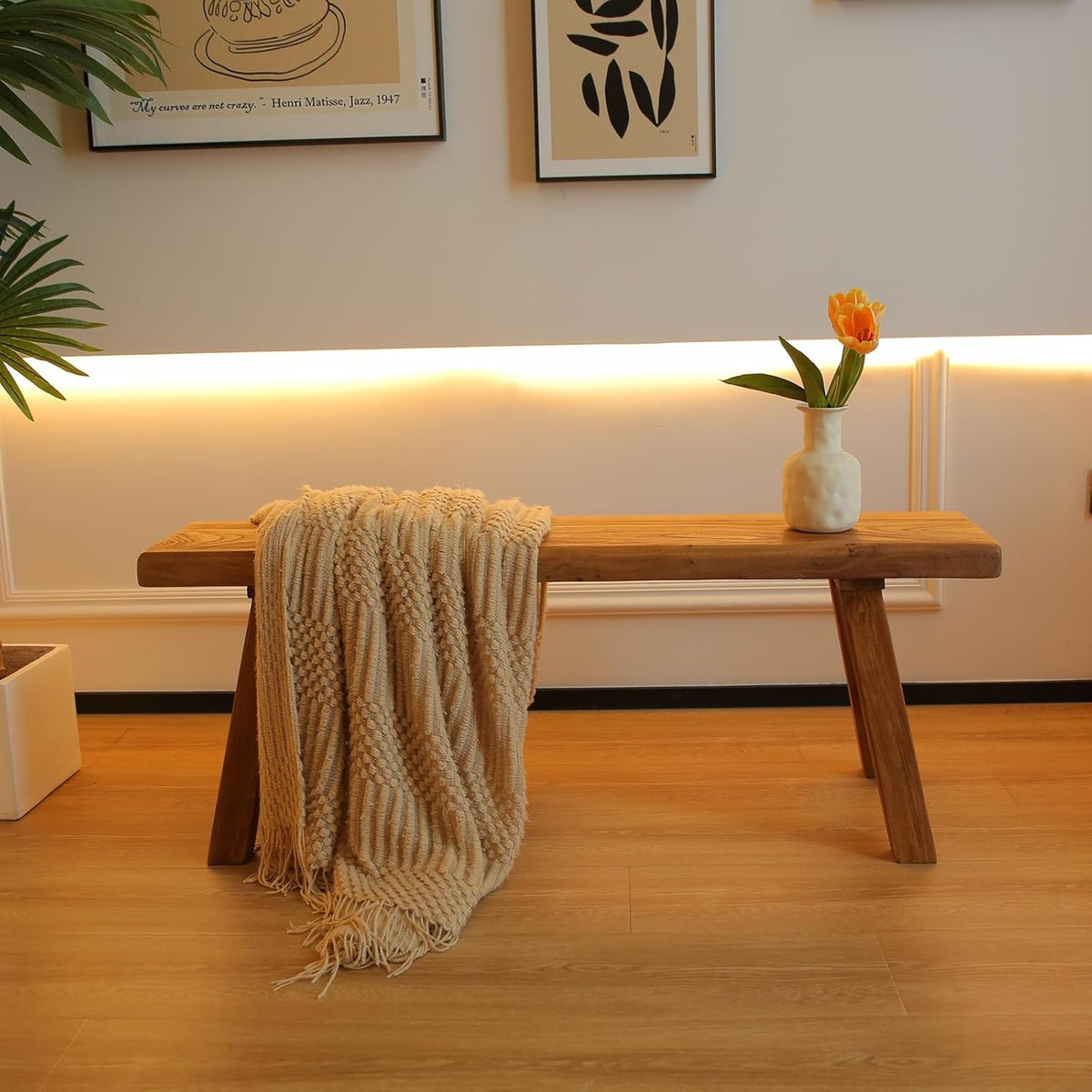 Massief houten bank van 160 cm, rustieke zitbank van natuurlijk hout, stabiele houten bank voor hal, eetkamer of slaapkamer