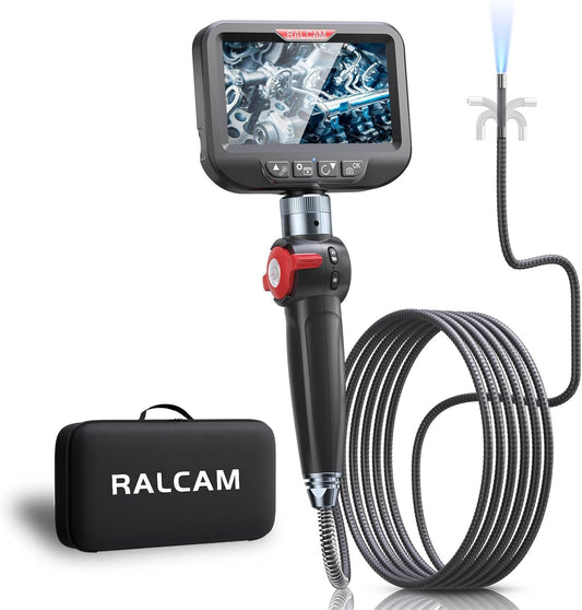 Ralcam Endoskopkamera mit Licht Endoscope Camera - Endoskop 8,5 mm Inspektionskamera 4,3" HD 1080P Rohrkamera, Kameras mit 10 LED, IP67 Wasserdicht 1.5M Halbstarre Kabel Teleskopkamera Kfz Werkzeug