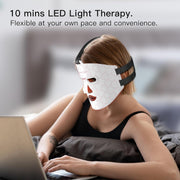 Lichttherapie - Rood Licht Therapie - LED-Therapie - LED-masker - Nabij-Infrarood Roodlicht - voor Gezicht - Flexibel Siliconen Lichttherapiemasker - voor Thuis - Gezichtsmaskers - Huidverzorging - Wit