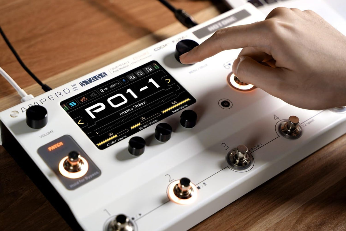 HOTONE Multi-Effecten Pedaal Processor Touchscreen Gitaar Bass Amp Modellering IR Kasten Simulatie Dual Effect Kettingen met FX Loop MIDI I/O Stereo OTG USB Audio Interface Ampero II Stage