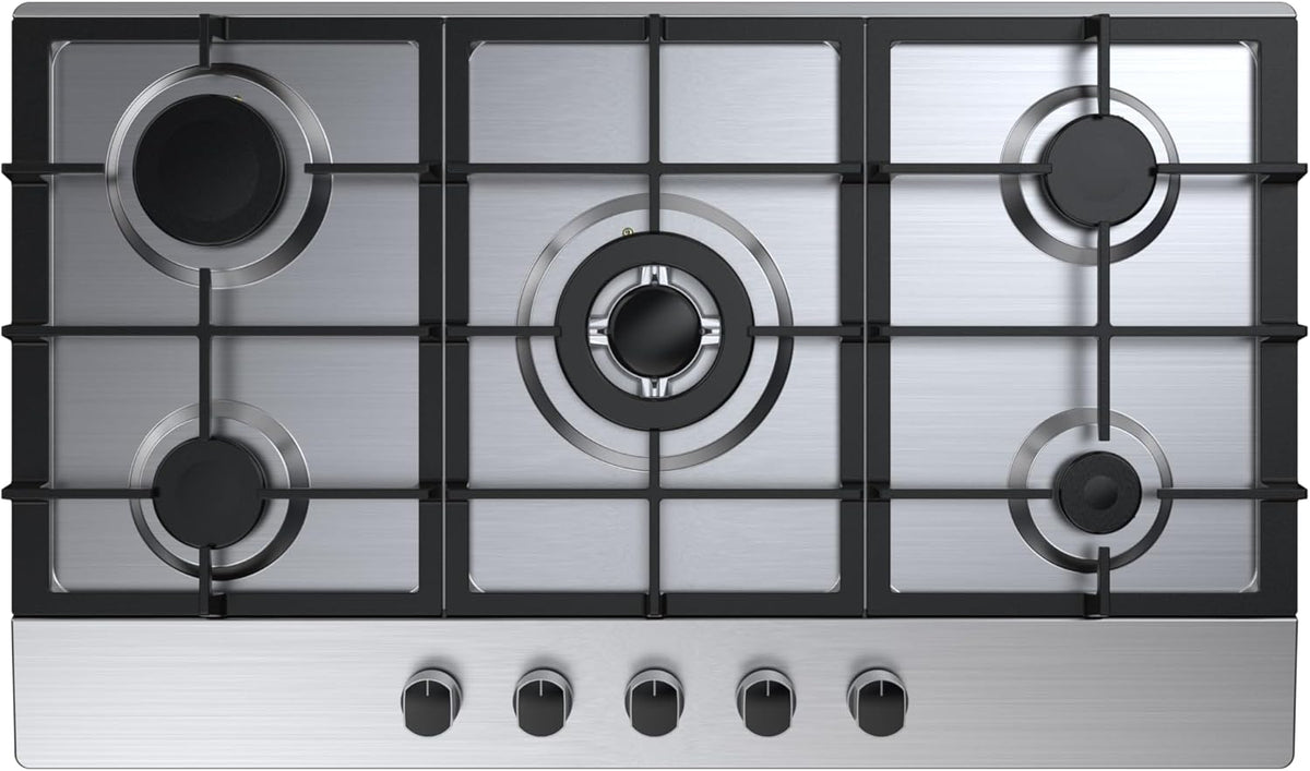 Inbouw Gaskookplaat – Gaskookplaat 5 Branders – Gasfornuis – Keukenfornuis – Inbouwfornuis – 85 cm Breed – Thermoelement Veiligheid – Roestvrij Staal