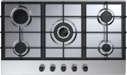 Inbouw Gaskookplaat – Gaskookplaat 5 Branders – Gasfornuis – Keukenfornuis – Inbouwfornuis – 85 cm Breed – Thermoelement Veiligheid – Roestvrij Staal