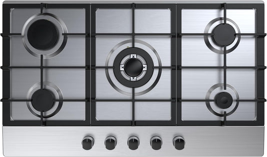 Inbouw Gaskookplaat – Gaskookplaat 5 Branders – Gasfornuis – Keukenfornuis – Inbouwfornuis – 85 cm Breed – Thermoelement Veiligheid – Roestvrij Staal
