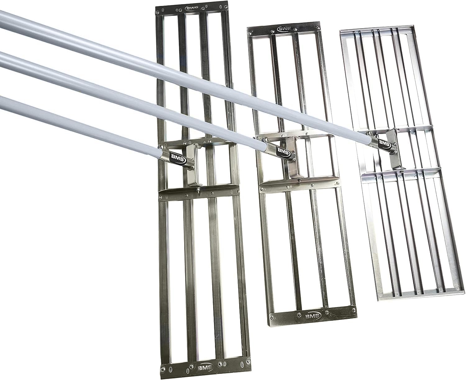 British Manufacturing Solutions 46" wide Stainless Steel Levelawn Lute: Premium leveling rake for top dressing, sowing, sowing/sand. Luxury full-length heavy-duty aluminum handle. (46" wide) - QUORE