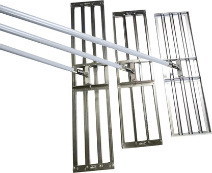 British Manufacturing Solutions 46" wide Stainless Steel Levelawn Lute: Premium leveling rake for top dressing, sowing, sowing/sand. Luxury full-length heavy-duty aluminum handle. (46" wide) - QUORE