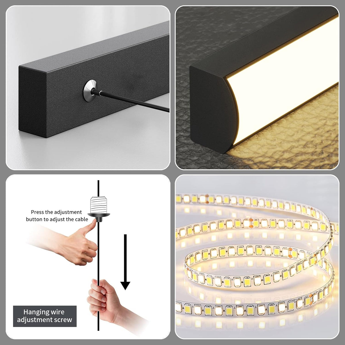 Mikeru Hanglamp voor eettafel, 100 cm, spiraalvormige eetkamerlamp, modern design, zwart, dimbaar, met afstandsbediening, led-hanglamp voor eetkamer, kantoor