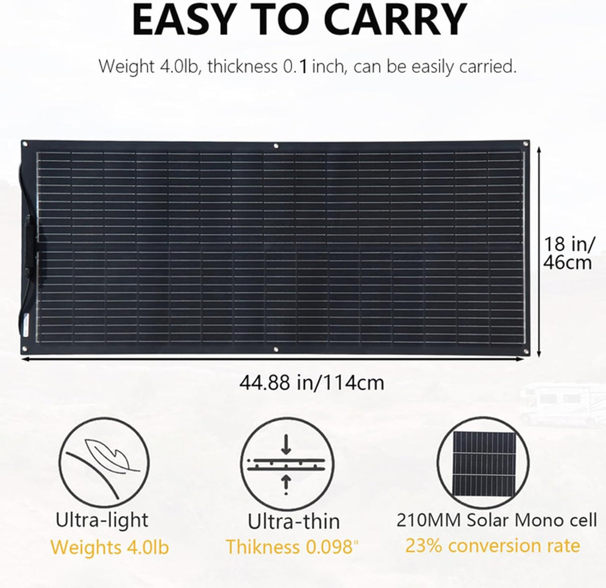 XINPUGUANG 100W 12V Flexibele Zonnepaneel Kit Systeem 18V Fotovoltaïsche Monokristallijne Module 10A Solar Regulator voor Caravan Home Dak Auto Camper Power Charger (100 w)
