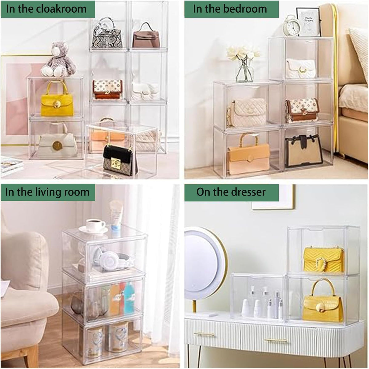 Tentoonstellingsvitrine van acryl met deur voor verzamelvitrines, vitrine, plexiglas, voor handtas, figuren, Funko Pop, zelfmontage (10, 36 x 22 x 27 cm)