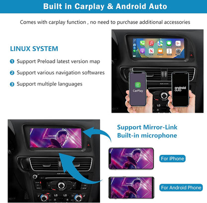 Autoradio 8,9 Inch Touchscreen – Multimedia Systeem – Navigatiesysteem – Inbouw Radio – Smartphone Connectiviteit – Wireless Apple CarPlay – Android Auto – Behoud Originele Functies – Hoge Resolutie 1920x720