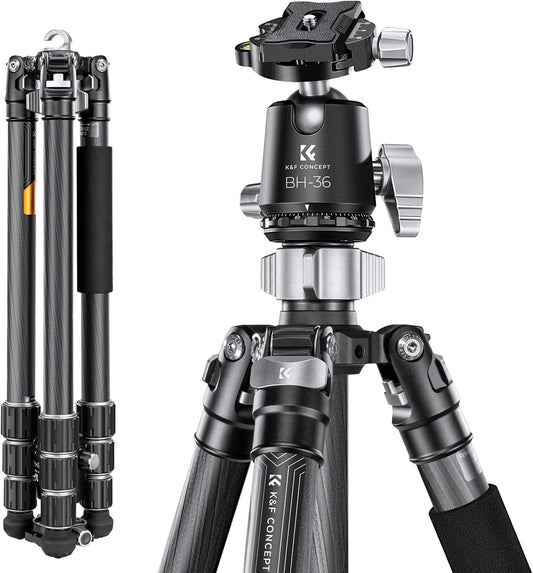 Camerastatief – Fotostatief – Reisstatief – Statief – Reflexstatief – Carbonvezel, Lichtgewicht En Compact – Tot 173 Cm Verstelbaar, 360° Balhoofd