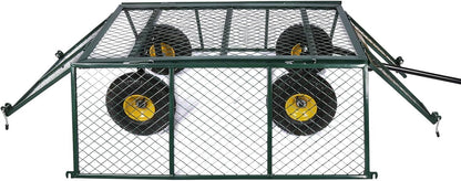 Wiltec transportwagen tot 550 kg met metalen roosters, tuinwagen met afneembaar zeil, handkar met legbord, tuinkar voor gebruik op gras en grind