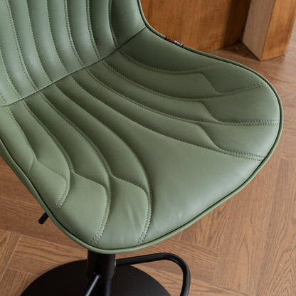 YOUNIKE Barkruk, 2-delige set, draaibare hoogteverstelling, barstoel van kunstleer, bekleding, barstoelen, thekenhocker, moderne barstoelen, keukenstoel met hoge oorleuning, bonengroen