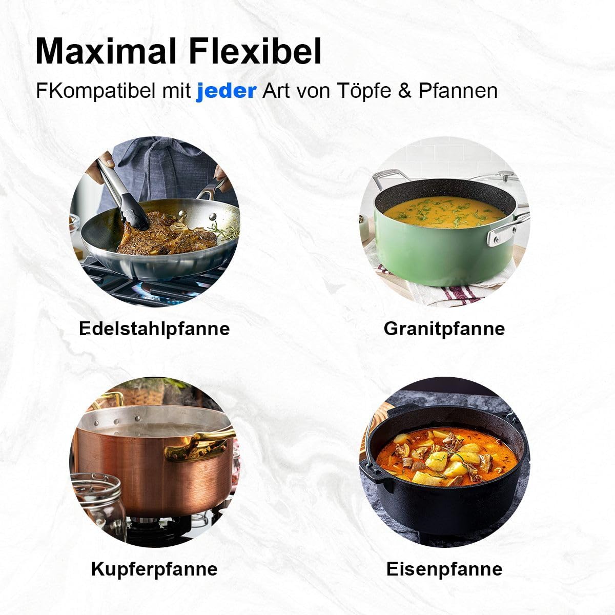 Gaskookplaat – Gasfornuis – Inbouwkookplaat – 4-pits Kookplaat – Gasstel – Roestvrij Staal – Automatische Vlambescherming – 8060 W Vermogen