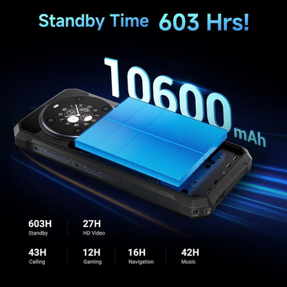 FOSSiBOT F109 5G Rugged Smartphone, 10600 mAh (18 W), onverwoestbare telefoon, Android 14, 50 MP + 16 MP, 6,745 inch FHD+ dubbel scherm, 24(8+16)GB RAM + 256 GB ROM/2 TB, IP68/69K/Dual SIM/NFC/OTG/GPS
