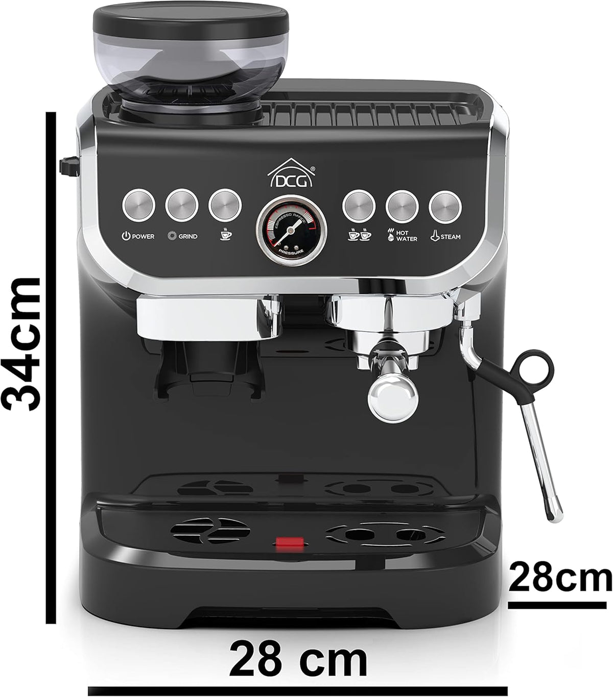 Espressomachine Met Geïntegreerde Koffiemolen – Espressoapparaat – Koffiezetapparaat – Cappuccinomachine – Koffiemachine – 2 Liter Waterreservoir – 15 Bar Pompdruk