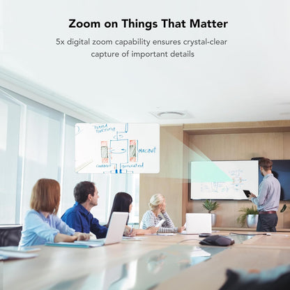 Nuroum C40S 4K videoconferentie-webcam met microfoon en luidspreker, 8MP CMOS-sensor/5x zoom/120° ultragroothoek/auto-framing, videoconferentiesysteem met afstandsbediening voor zoom/teams/pc/laptop