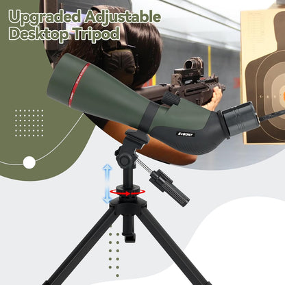 Svbony SA412 20-60x80 Spotting Scopes met WIFI-Camera, HD-Spotting Scope met Desktop Statief, Schuine Lange Afstand Spotter Scope, FMC Waterdichte Mistbestendige Spotting Scope voor Doelschieten