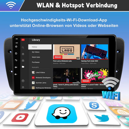 Autoradio – Multimedia Systeem – Navigatiesysteem – Inbouwradio – Touchscreen Radio – 9 Inch Android 13 – Draadloos CarPlay en GPS Met HD Achteruitrijcamera