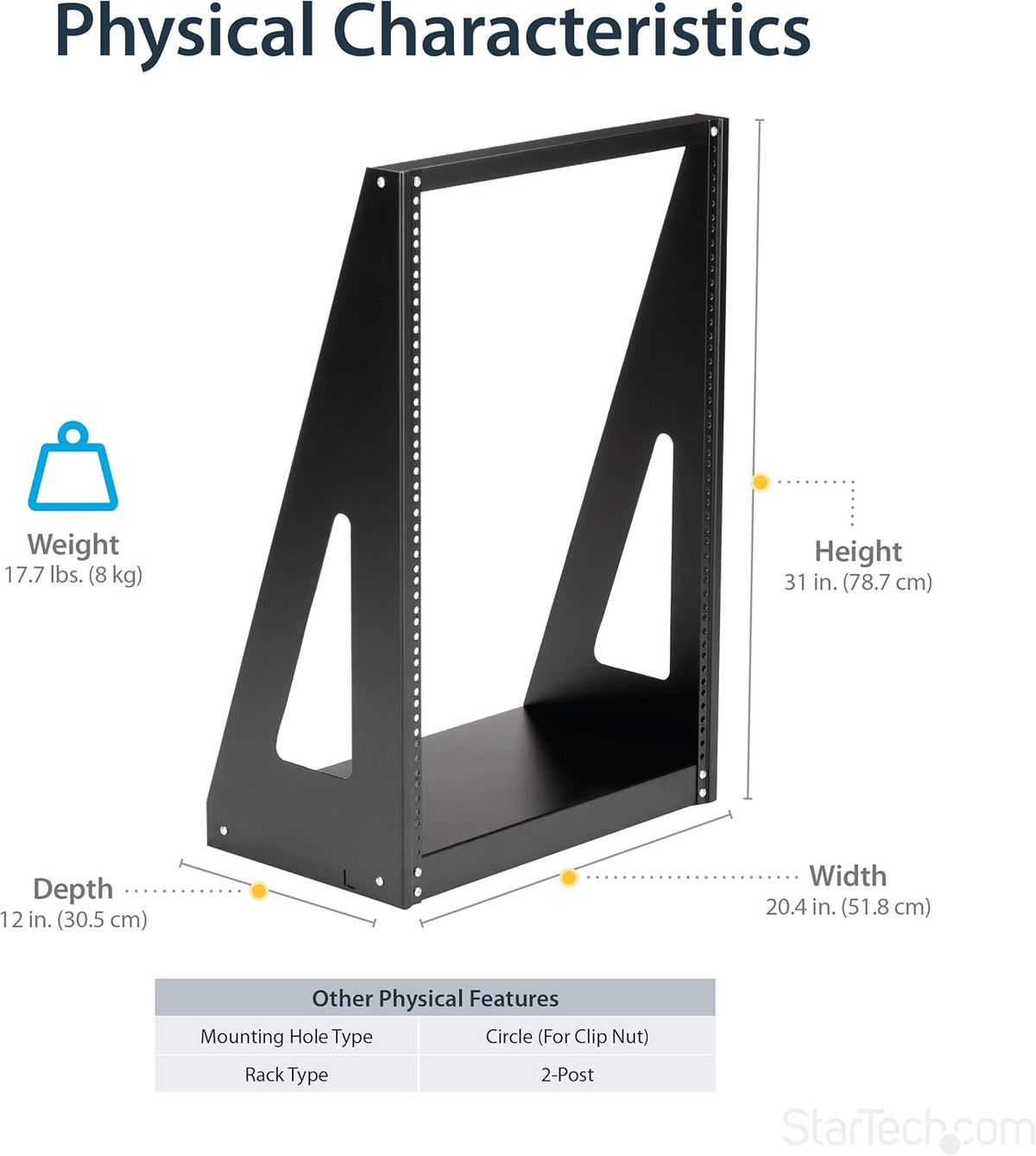 12U Open Frame Rack – Netwerk Rack – Serverrack – Patchkast – Vrijstaand 19 Inch Rack – Draagvermogen Tot 160 Kg – Open Ontwerp Voor Goede Ventilatie