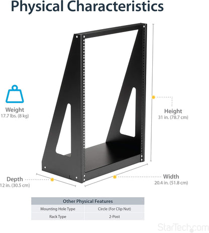 12U Open Frame Rack – Netwerk Rack – Serverrack – Patchkast – Vrijstaand 19 Inch Rack – Draagvermogen Tot 160 Kg – Open Ontwerp Voor Goede Ventilatie