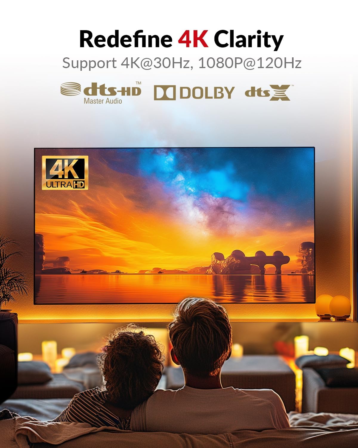 AV Access Professional UHD 4K @30Hz 1080P@120Hz KVM-extender via TCP/IP Ethernet, 16 sets DIP-switches, verreikend tot 120 m (390 ft) via enkele Cat5e/6-kabel, 3 poorten USB 2.0-hubs, geen latentie