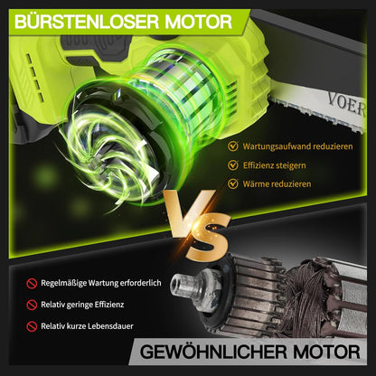 2-in-1 hoogsnoeier kettingzaag, 6"&8" mini heggenschaar, 6,73 voet telescoopsteel accu-hoogsnoeier, 2x4,0Ah accu, automatische olietoevoer, instelling zonder gereedschap, hoogsnoeier voor het trimmen