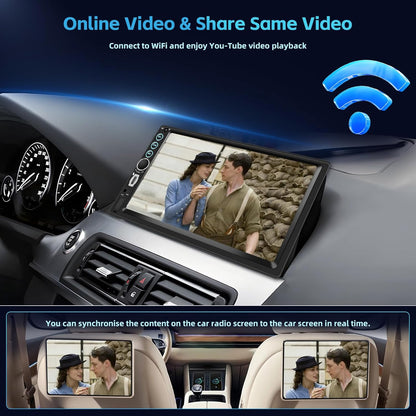 Hikity Autoradio 2 Din met 7 inch IPS-touchscreen, 2-DIN-radio met draadloze Carplay Android Auto online videoweergave video-uitgang FM-radio Bluetooth SWC CAM + MIC