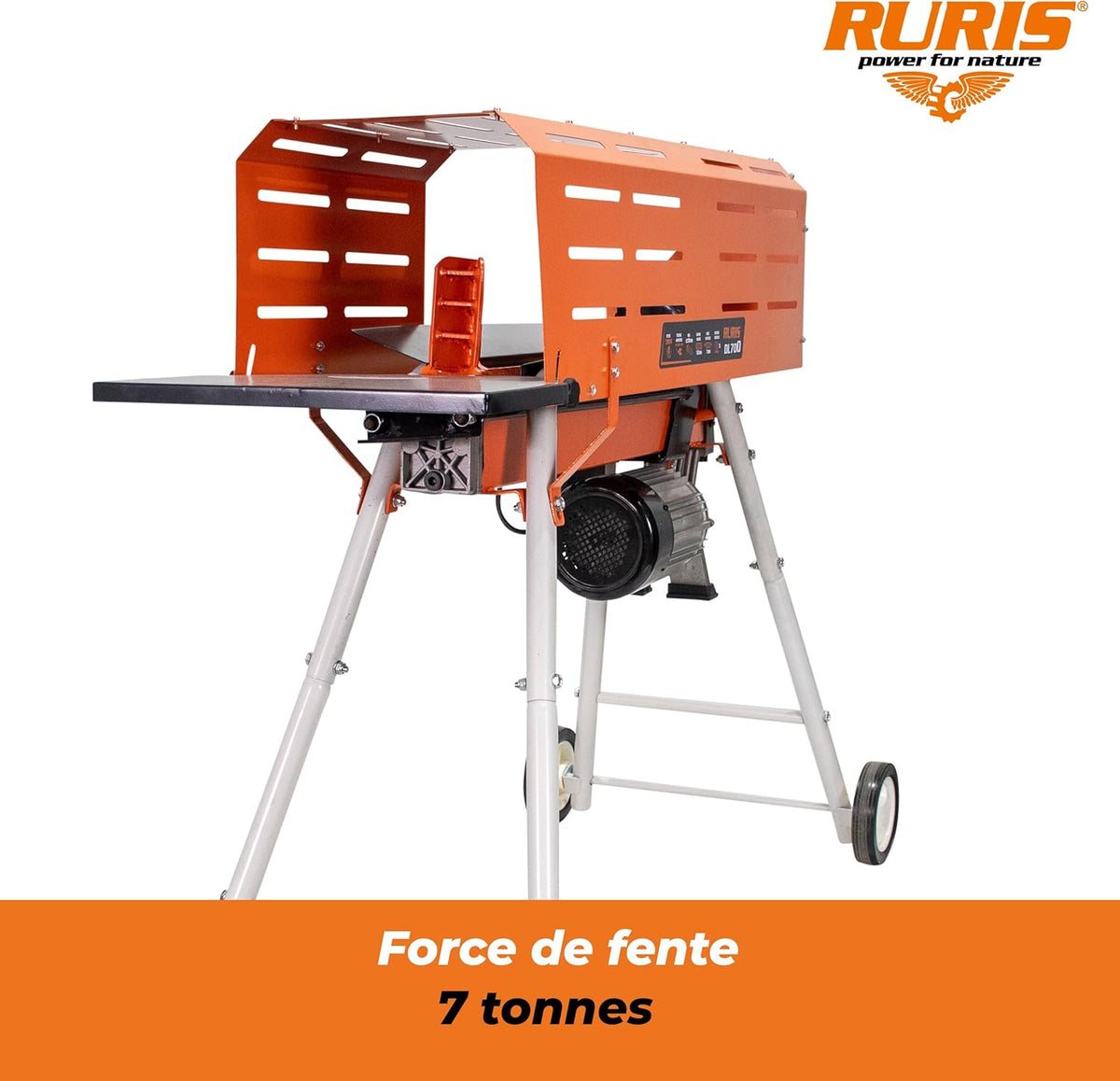 RURIS Ruris DL700-2200 W elektrische houtsplijter - met houder en kooi