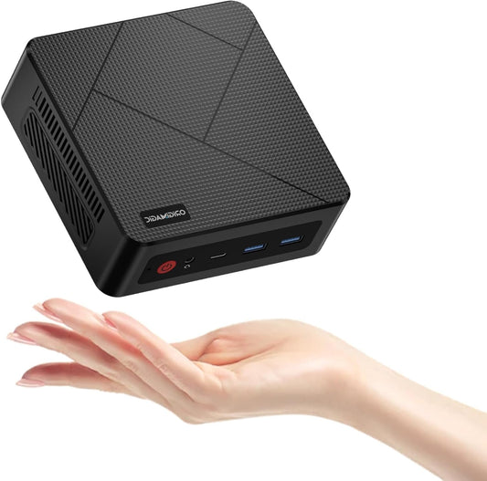 C4 Mini PC, Ryzen 5 3550H (up to 3.7GHz) Mini Computer, 16GB DDR4, 512GB SSD, Support Three 4K Screens, WiFi 5/BT5.0/Dual Ethernet, Mini Desktop for Home Office - QUORE