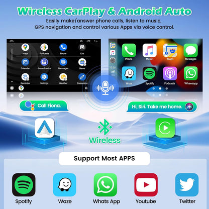 Android Autoradio – Multimedia Systeem – Navigatie Radio – Touchscreen Stereo – Draadloze CarPlay & Android Auto – 9” HD Scherm – AHD Achteruitrijcamera & GPS