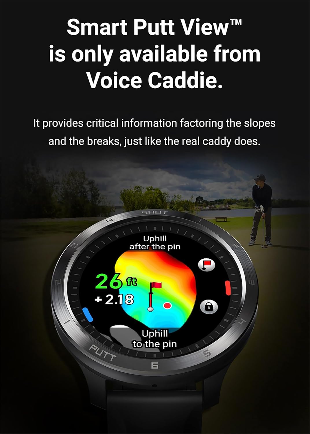 Voice Caddie T11 GPS-golfhorloge, uniseks, volwassenen, zwart, eenheidsmaat