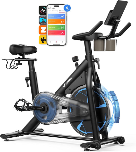 Indoorfiets – Hometrainer – Fitnessfiets – Trainingsfiets – Magnetische Weerstand – Stil Met Luchtgeveerd Zadel – Stabiel H-Frame Tot 150 Kg