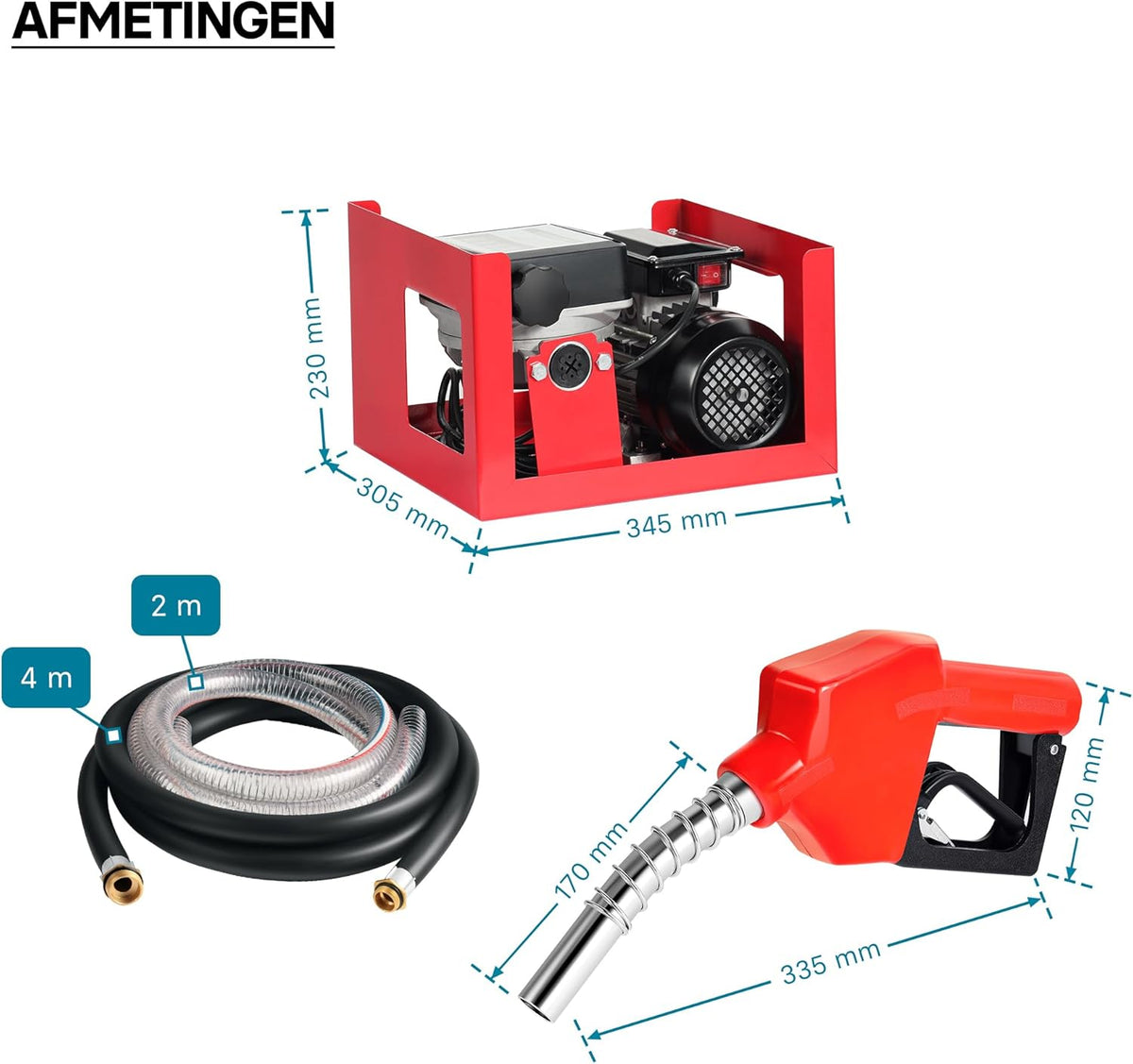 Bio dieselpomp stookoliepomp zelfaanzuigend 230V/750W 80l/min automatisch pistool overhevelingspomp