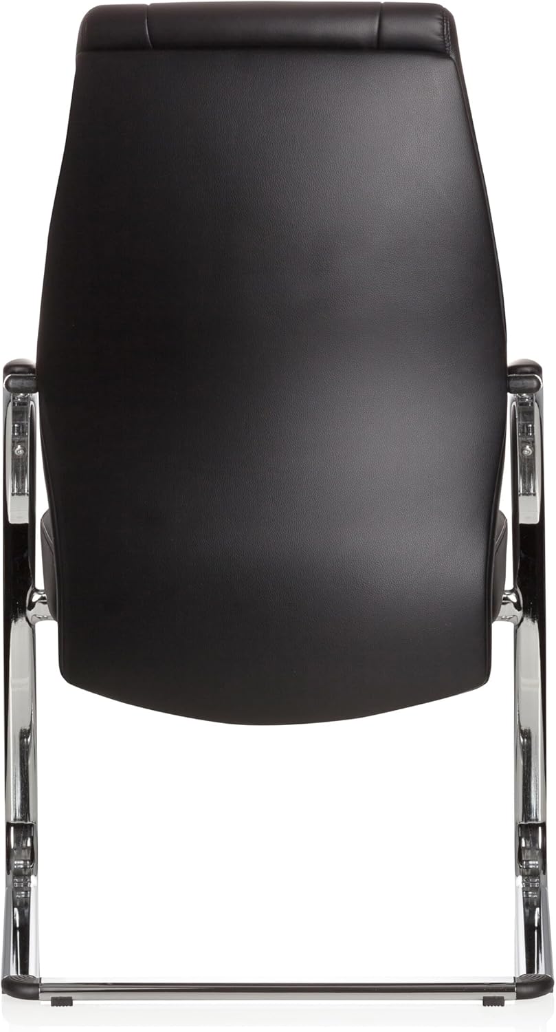 hjh OFFICE 600986 Conferentiestoel Vitoro V kunstleer zwart comfortabele cantilever bezoekersstoel, 107 x 58 x 59 cm